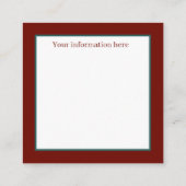 anorese kerstdame vierkante visitekaartje (Achterkant)