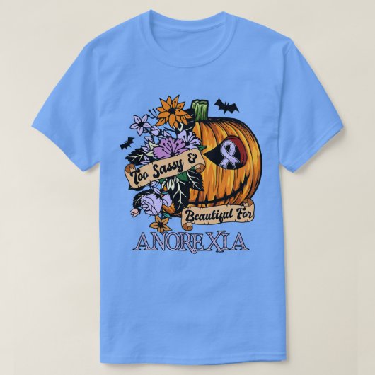 anorexia Awareness retro halloween enge pompoen h T-shirt (Design voorkant)