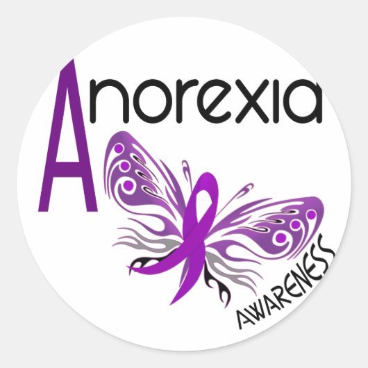 ANOREXIA BUTTERFLES 3.1 RONDE STICKER (Voorkant)