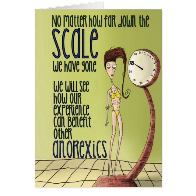 'Anorexic Scale' Funny Sobriety Card (Voorkant)