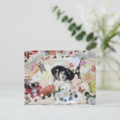 años 20 de la elegante mujer con sombrero briefkaart (Staand voorkant)