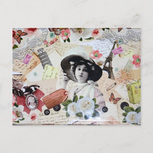 años 20 de la elegante mujer con sombrero briefkaart (Voorkant)