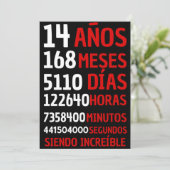 AÑOS SIENDO INCREIBLE - Feliz 14 cumpleaños Kaart (Staand voorkant)