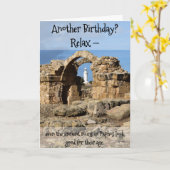 Another Birthday?  Card with Paphos ancient ruins Kaart (Gele Bloem)