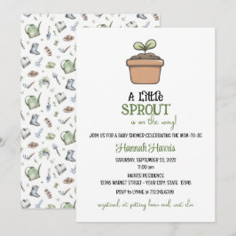 Another Little Sprout on the Way Baby Invitation Kaart