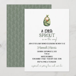 Another Little Sprout on the Way Baby Invitation Kaart