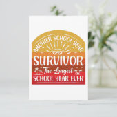 Another School Year Survivor Funny School RSVP Kaartje (Staand voorkant)