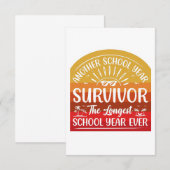 Another School Year Survivor Funny School RSVP Kaartje (Voorkant / Achterkant)