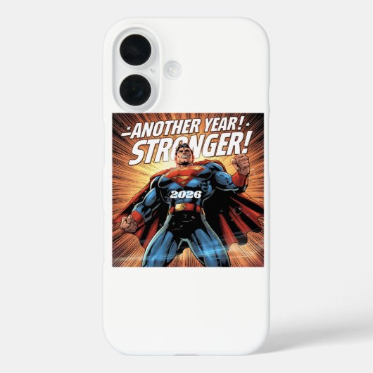 Another Year Stronger! Superhero New Year Design w Case-Mate iPhone Case (Achterkant)