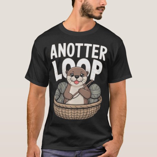Anotter Loop - Grappige Haak Otter Garenshouder T-shirt (Voorkant)
