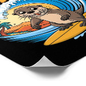 Anotter Wave - Grappige Surf-grap Surfer Otter  Poster (Hoek)