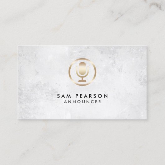 Anouncer Microphone Icon Visitekaartje (Voorkant)