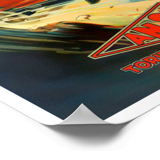 Ansaldo vintage-auto poster (Hoek)