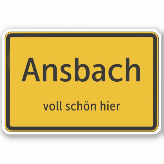 Ansbach Aufkleber Sticker Autoaufkleber (Voorkant)