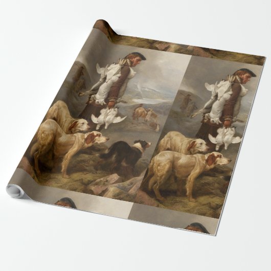 Ansdell Winter Shooting Hares and Ptarmigan Cadeaupapier (Uitgerold)