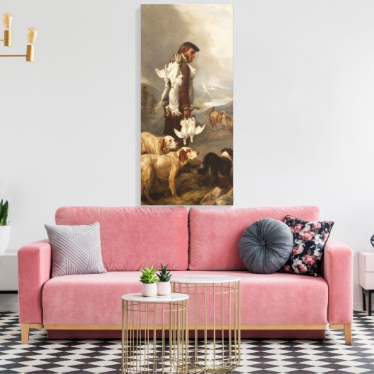 Ansdell Winter Shooting Hares and Ptarmigan Canvas Afdruk (Insitu (Woonkamer))