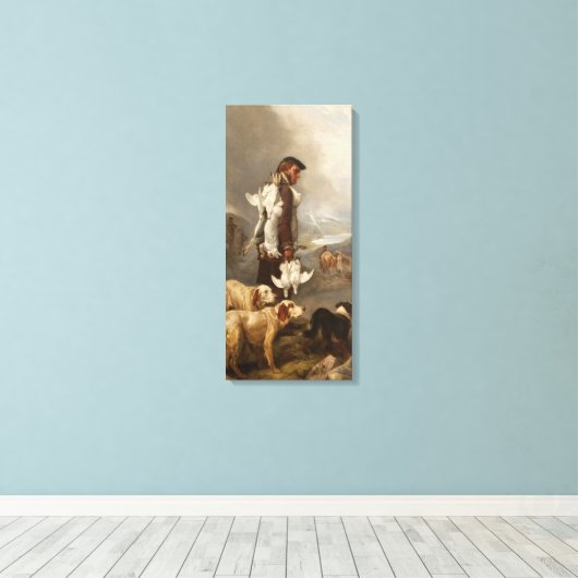 Ansdell Winter Shooting Hares and Ptarmigan Canvas Afdruk (Insitu (Houten vloer))