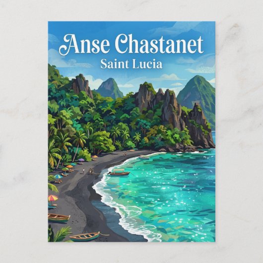 Anse Chastanet Saint Lucia Briefkaart (Voorkant)