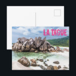 Anse Cocos Seychellen La Digue Beach gift Feestdagenkaart<br><div class="desc">Anse Cocos Seychellen La Digue Beach vakantion souvenir of gift voor reizigers.</div>