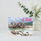 Anse Cocos Seychellen La Digue Beach gift Feestdagenkaart (Staand voorkant)