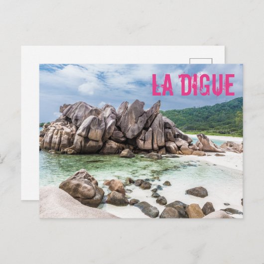Anse Cocos Seychellen La Digue Beach gift Feestdagenkaart (Voorkant / Achterkant)