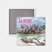Anse Cocos Seychellen La Digue Beach gift Magneet (Voorkant / Achterkant)