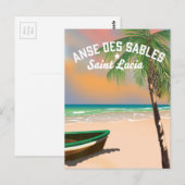 Anse Des Sables Saint Lucia Briefkaart (Voorkant / Achterkant)