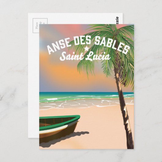 Anse Des Sables Saint Lucia Briefkaart (Voorkant / Achterkant)