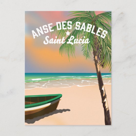 Anse Des Sables Saint Lucia Briefkaart (Voorkant)