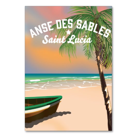 Anse Des Sables Saint Lucia Kaart (Voorkant)