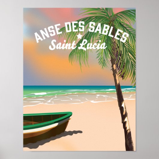 Anse Des Sables Saint Lucia Poster (Voorkant)