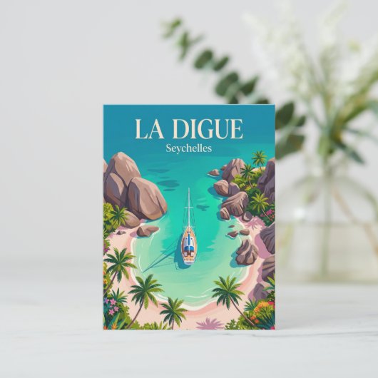 Anse Source d'Argent Seychellen Briefkaart (Staand voorkant)