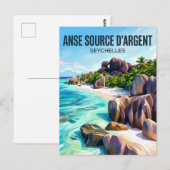Anse Source d'Argent Seychellen Briefkaart (Voorkant / Achterkant)