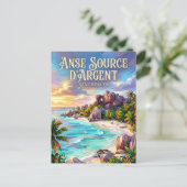 Anse Source d'Argent Seychellen Briefkaart (Staand voorkant)
