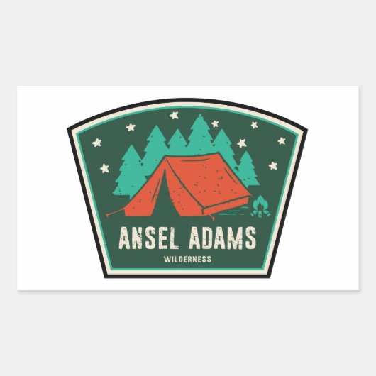 Ansel Adams Wilderness California Camping Rechthoekige Sticker (Voorkant)