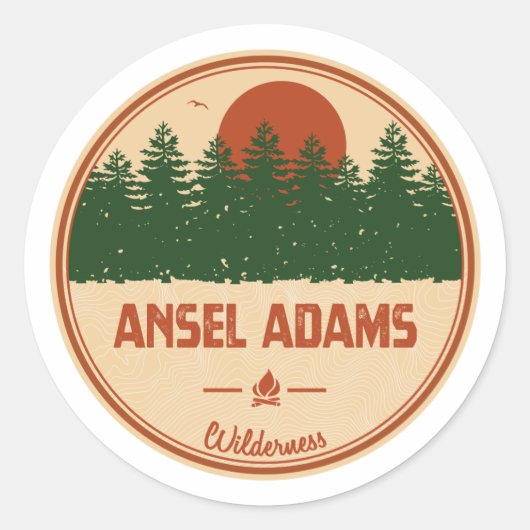 Ansel Adams Wilderness California Ronde Sticker (Voorkant)