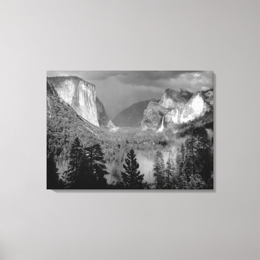 ANSEL ADAMS - Yosemite Valley, onweer (1949) Canvas Afdruk (Voorkant)