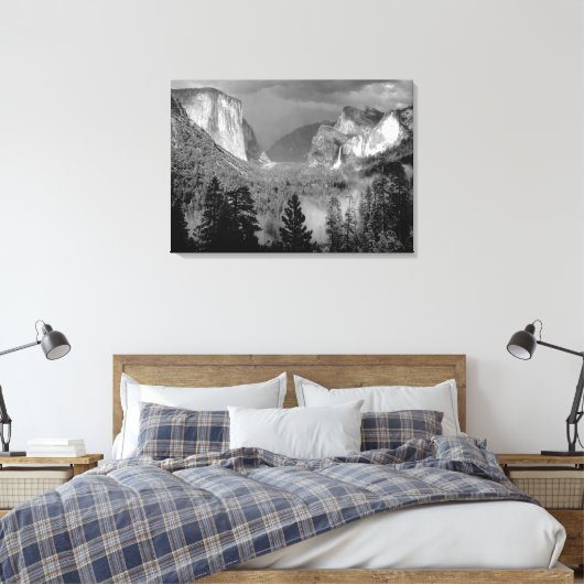ANSEL ADAMS - Yosemite Valley, onweer (1949) Canvas Afdruk (Insitu (Slaapkamer))