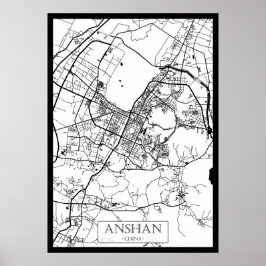 Anshan China City Map Poster