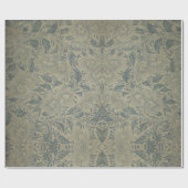  Ansiant-Aziatische Ornamenten Floral Toile-Grey Cadeaupapier (Vlak)