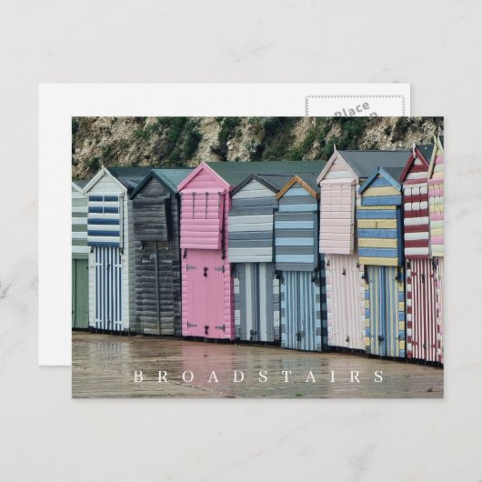 Ansichten van strandhuisjes in Broadstairs op ansi Briefkaart (Voorkant / Achterkant)