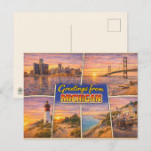 Ansichten vanuit Michigan briefkaart (Voorkant / Achterkant)