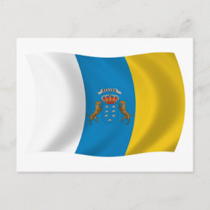 Ansichtenkaart met vlag van de Canarische Eilanden Briefkaart
