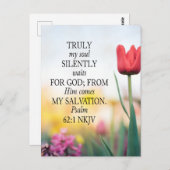 Ansichtkaart-Bijbeltekst kaart voor Psalm 62:1 (Voorkant / Achterkant)