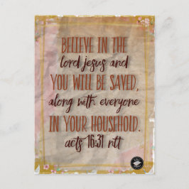 Ansichtkaart - Bijbelvers Handelingen 16:31 NLT Briefkaart