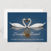 Ansichtkaart Cadeaus Liefde Zwanen Aankondigingskaart (Voorkant / Achterkant)