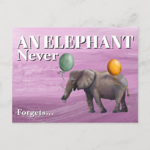 Ansichtkaart 'Een olifant vergeet nooit' Briefkaart