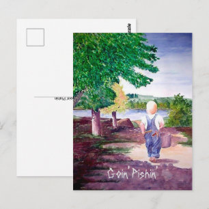 Ansichtkaart - Gaat vissen Briefkaart