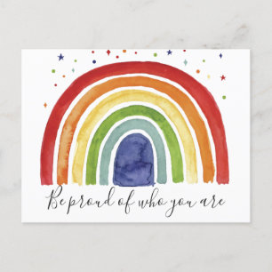 Ansichtkaart - Gay Regenboog, Wees trots op wie je Briefkaart