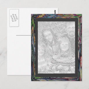 Ansichtkaart - gekleurde frame met vegen Sjabloon Briefkaart